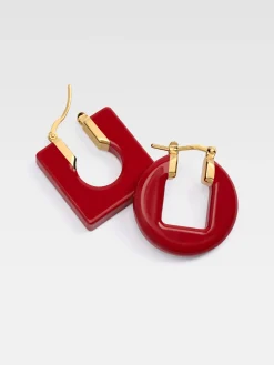 Fashion Jacquemus De Rond Carr&eacute; oorbellen Red