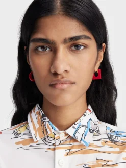 Fashion Jacquemus De Rond Carré oorbellen Red