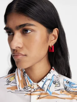 Fashion Jacquemus De Rond Carré oorbellen Red