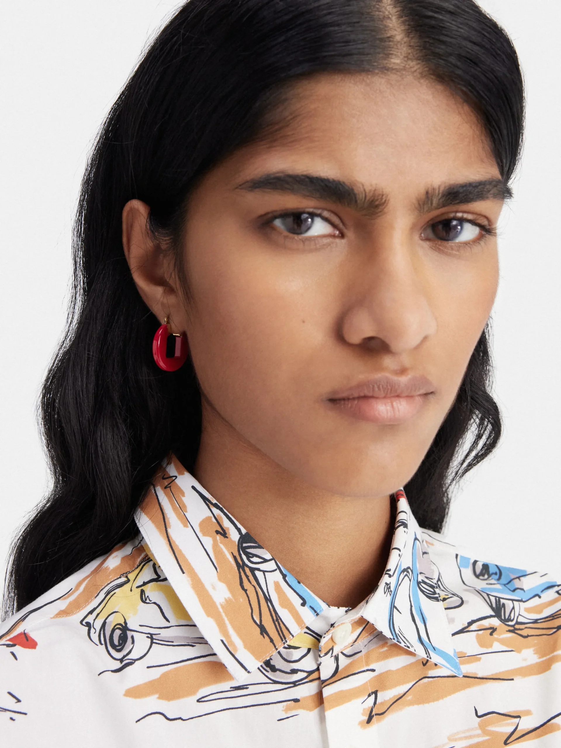 Fashion Jacquemus De Rond Carré oorbellen Red