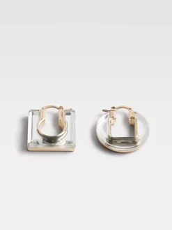 Best Jacquemus De Rond Carr&eacute;-oorbellen Silver/Transparent