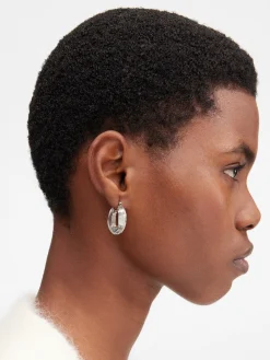 Best Jacquemus De Rond Carr&eacute;-oorbellen Silver/Transparent