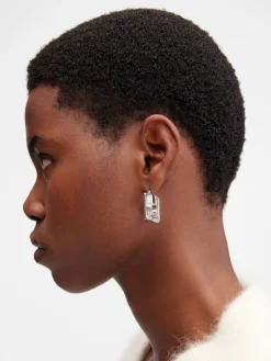 Best Jacquemus De Rond Carr&eacute;-oorbellen Silver/Transparent