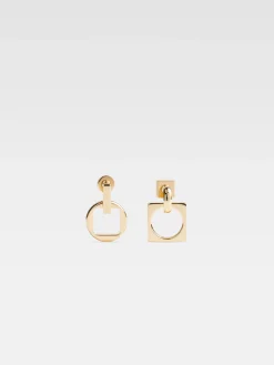 New Jacquemus De Rond Carré oorhangers LightGold