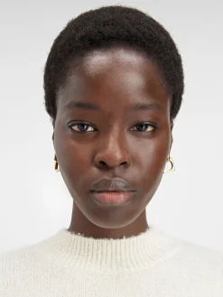 New Jacquemus De Rond Carré oorhangers LightGold