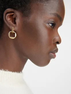 New Jacquemus De Rond Carré oorhangers LightGold