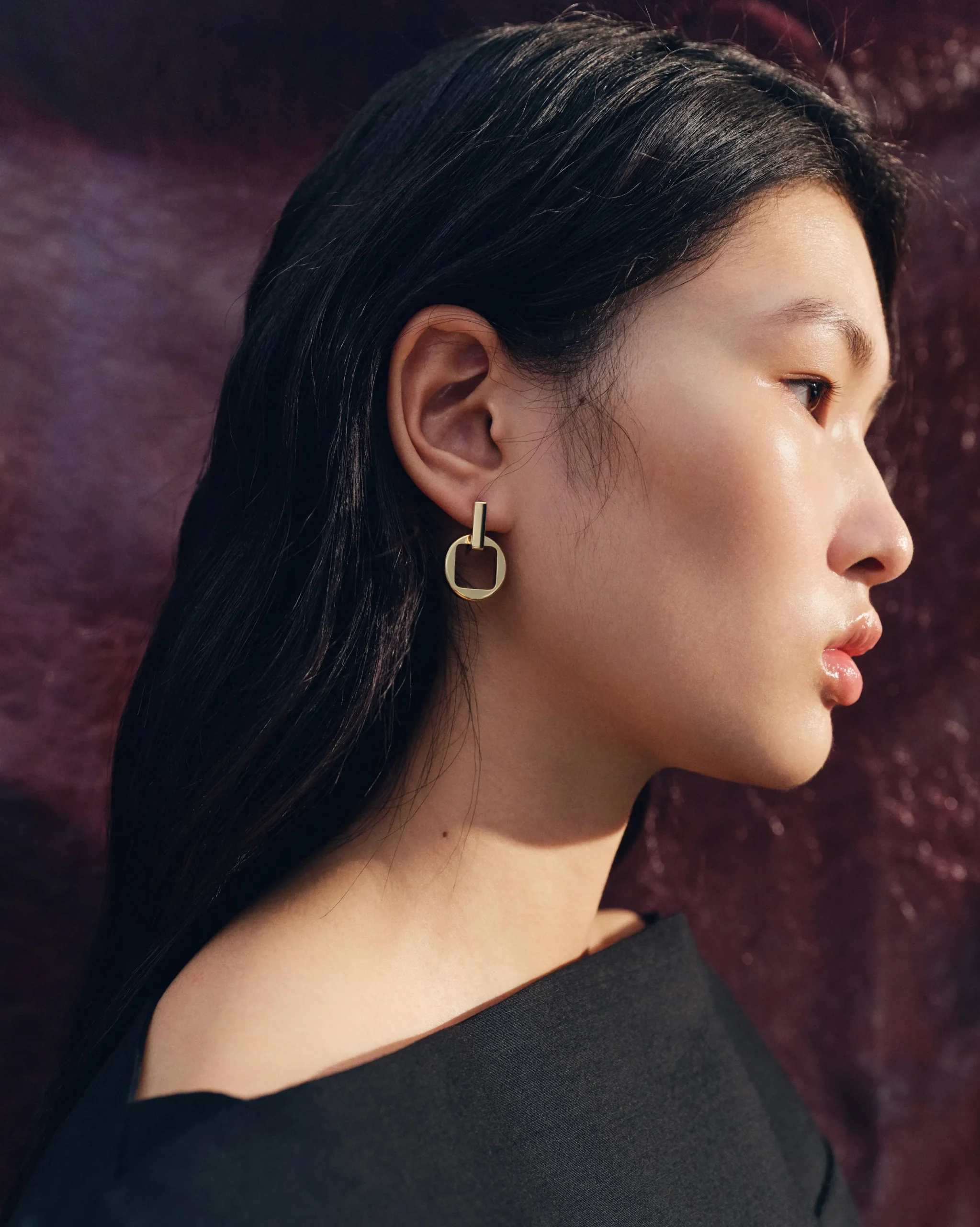 New Jacquemus De Rond Carré oorhangers LightGold