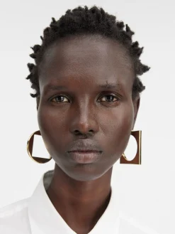 Outlet Jacquemus De Rond Carr&eacute; oorringen LightGold