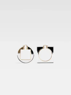Online Jacquemus De Rond Carré-oorringen Silver/Transparent