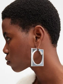 Online Jacquemus De Rond Carr&eacute;-oorringen Silver/Transparent
