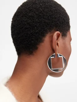 Online Jacquemus De Rond Carr&eacute;-oorringen Silver/Transparent