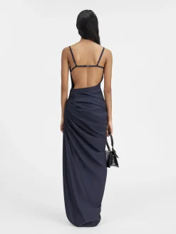 Fashion Jacquemus De Saudade lange jurk DarkNavy