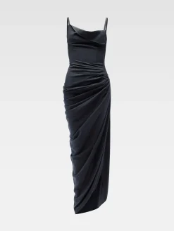 Fashion Jacquemus De Saudade lange jurk DarkNavy