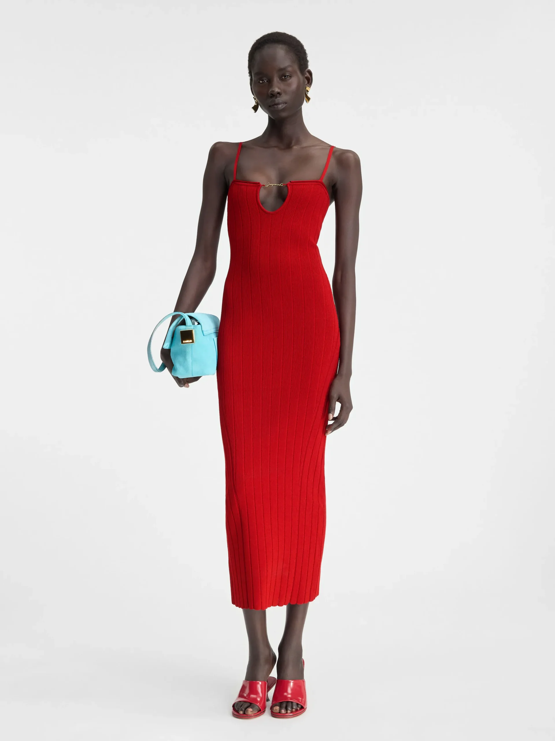Online Jacquemus De Sierra jurk met bandjes DarkRed