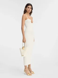 Fashion Jacquemus De Sierra jurk met bandjes Off-White