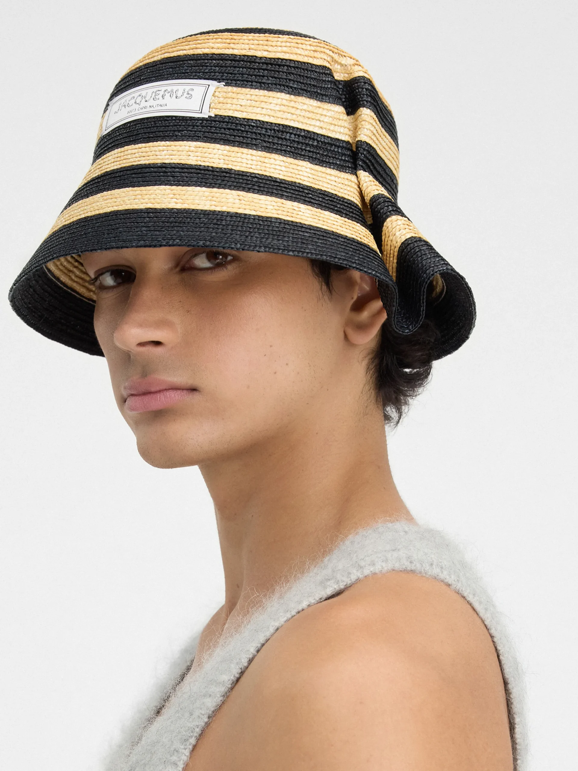 Fashion Jacquemus De Vela hoed Ivory/Black