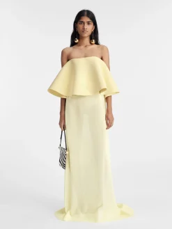 Sale Jacquemus De Vela jurk PaleYellow2