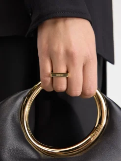 New Jacquemus De vierkante ring LightGold