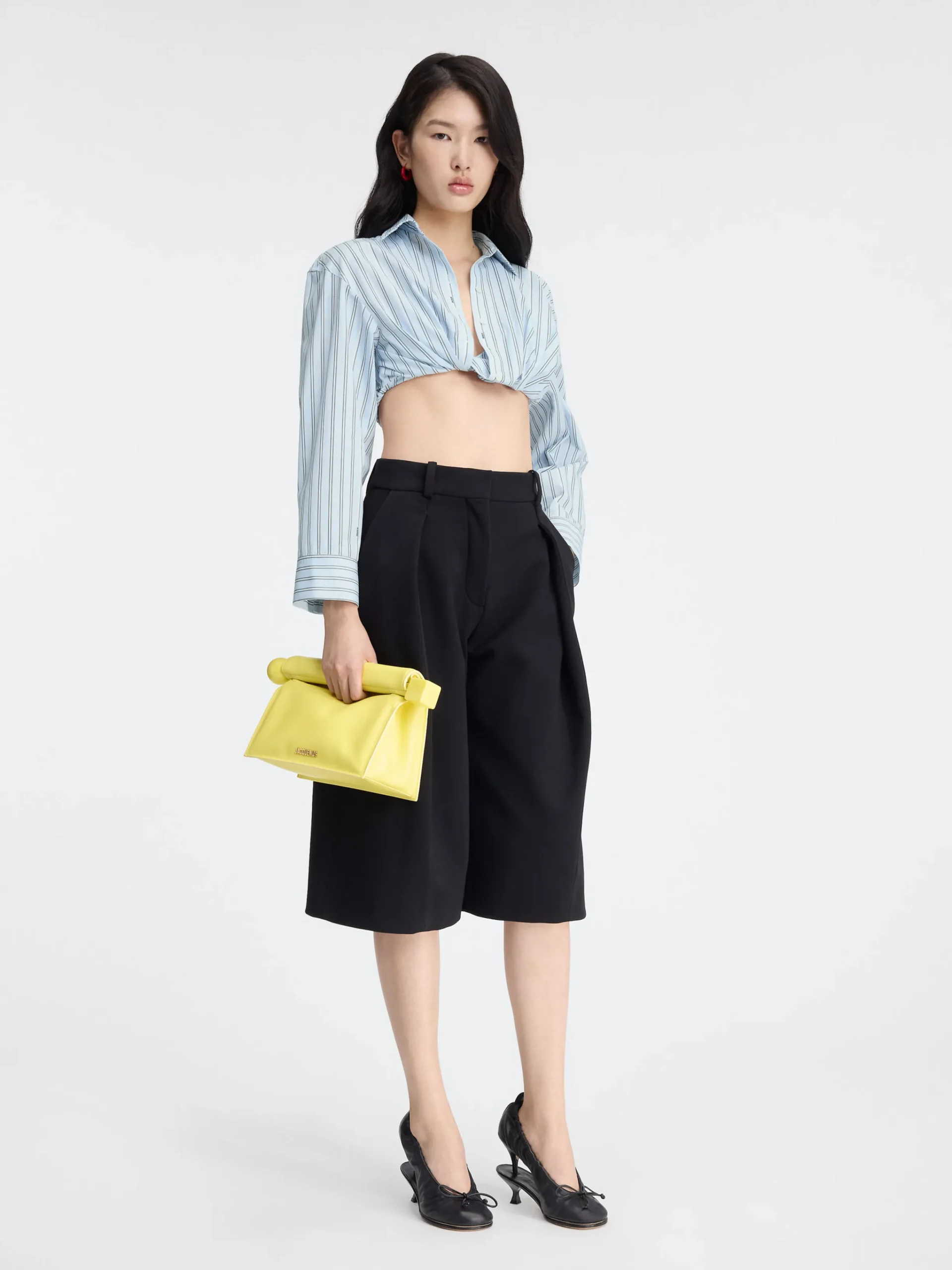 Outlet Jacquemus Het Bahia shirt met korte pasvorm PrintBlueStripes