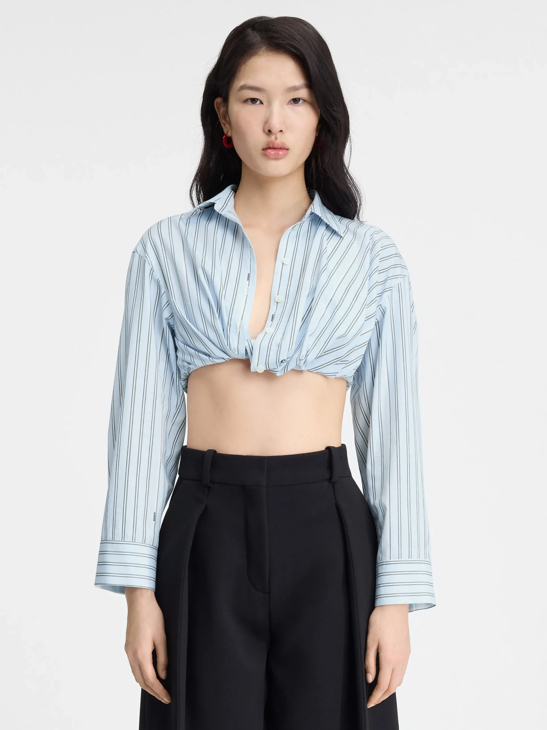 Outlet Jacquemus Het Bahia shirt met korte pasvorm PrintBlueStripes
