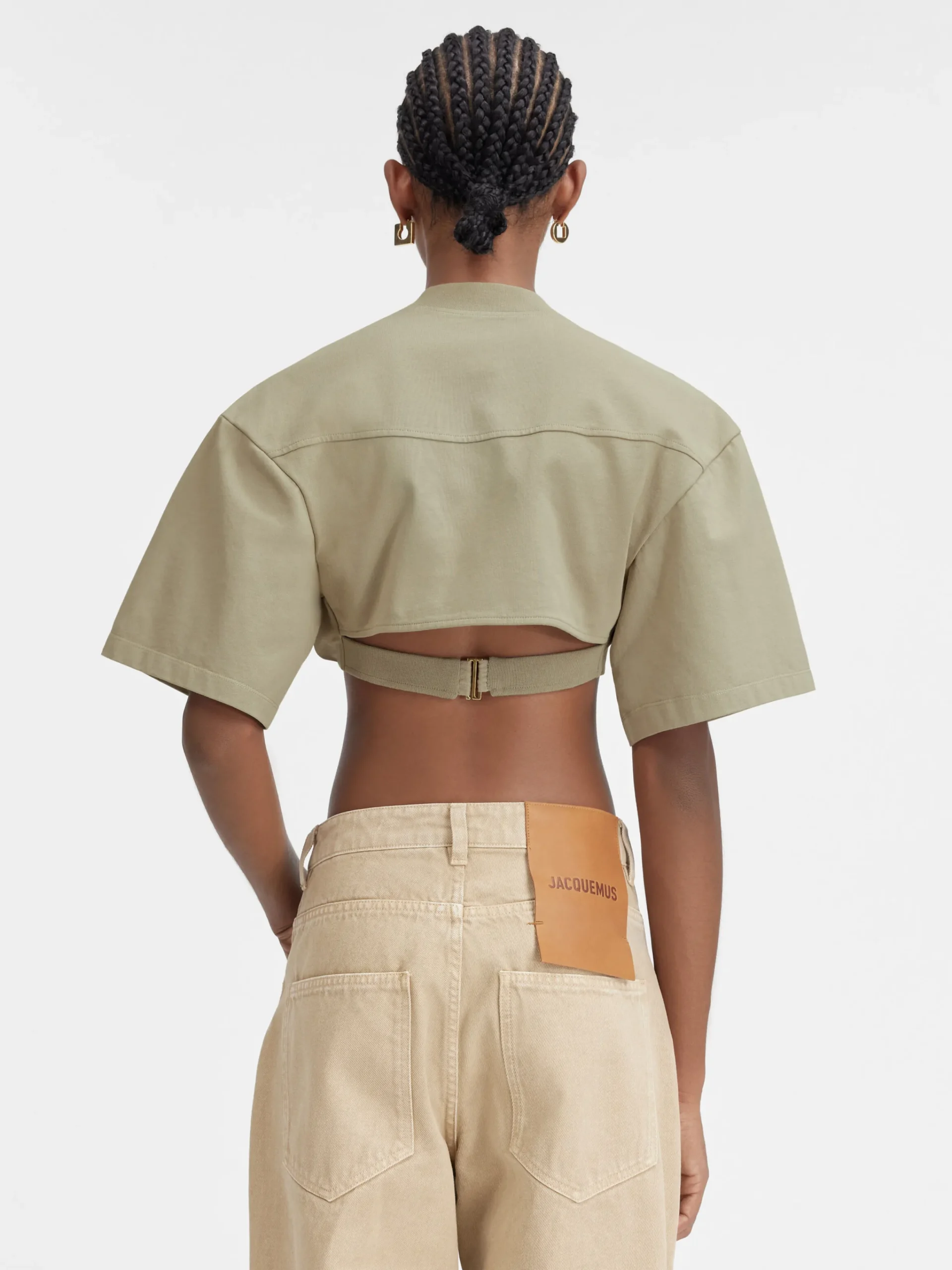 Online Jacquemus Het Bahia T-shirt met korte pasvorm LightKhaki