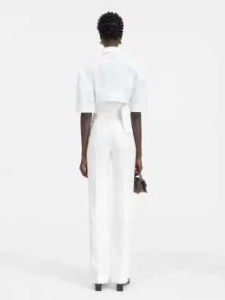 Sale Jacquemus Het Bari cropped shirt White