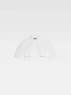 Sale Jacquemus Het Bari cropped shirt White