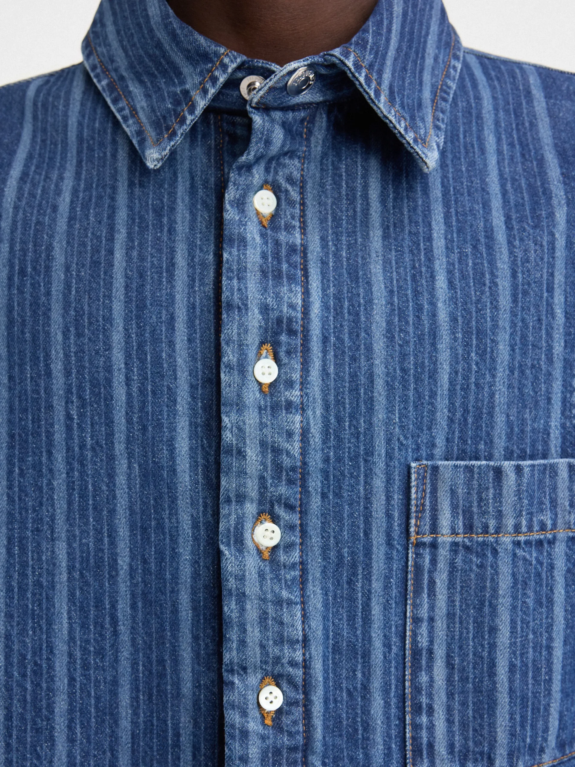Discount Jacquemus Het Boulanger shirt PrintBlueStripes