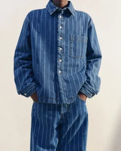 Discount Jacquemus Het Boulanger shirt PrintBlueStripes