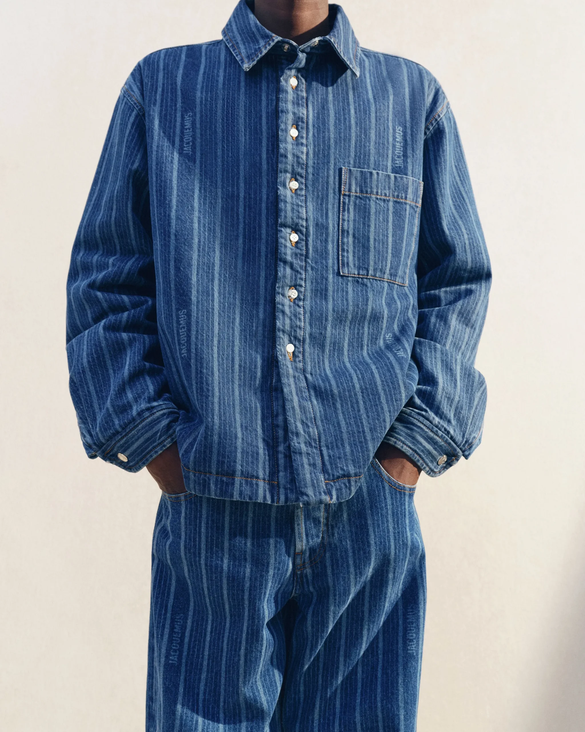 Discount Jacquemus Het Boulanger shirt PrintBlueStripes