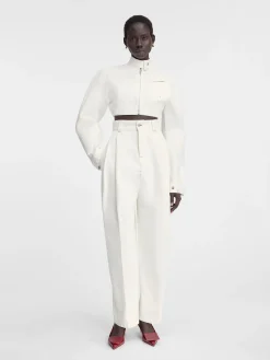 Hot Jacquemus Het Cabrio de-Nîmes denim jack Off-White