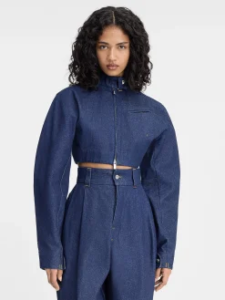 Fashion Jacquemus Het Cabrio de-N&icirc;mes denim jack Navy