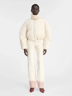Best Jacquemus Het Caraco cropped gewatteerde jasje Off-White