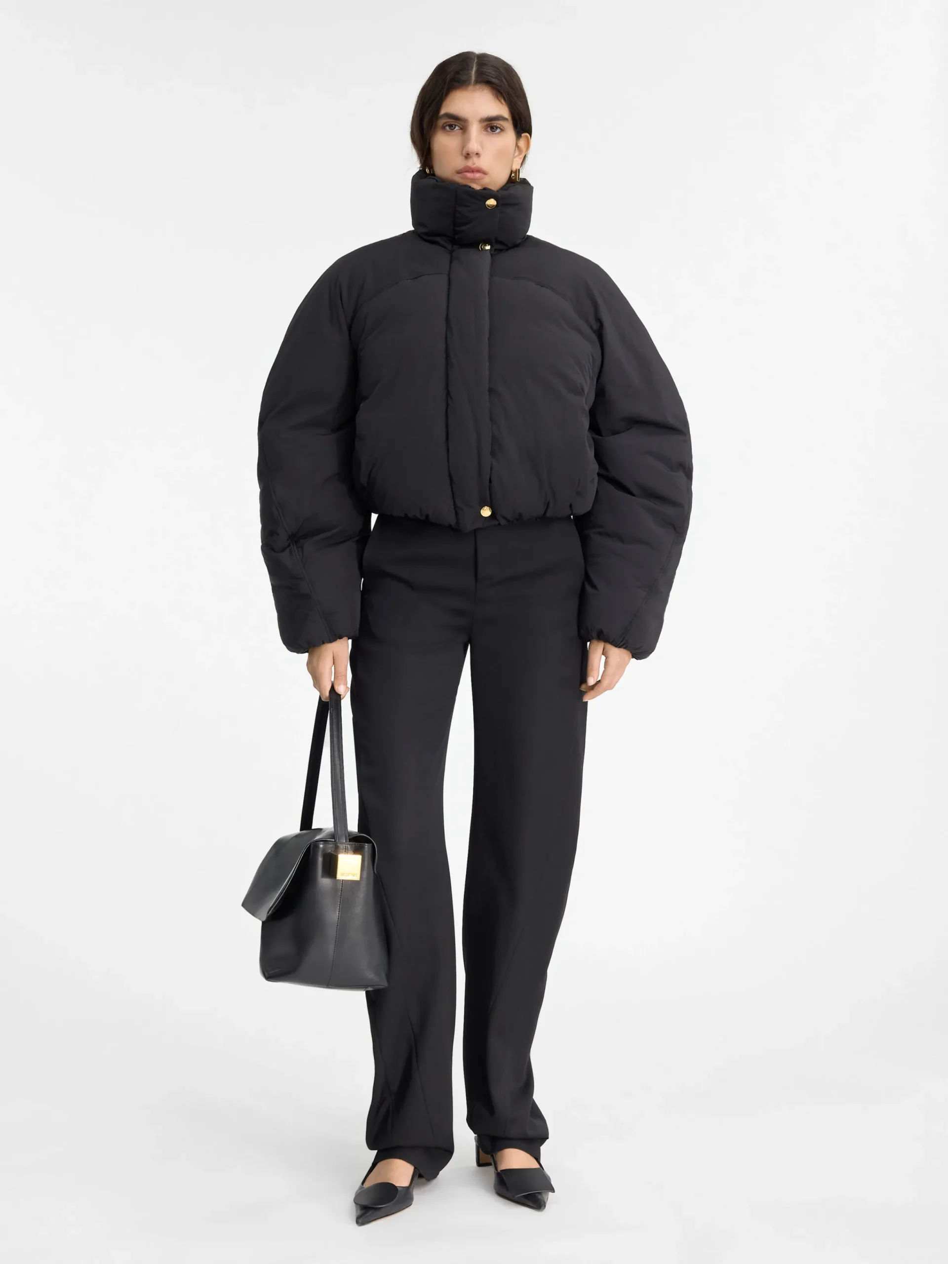 Discount Jacquemus Het Caraco cropped gewatteerde jasje Black