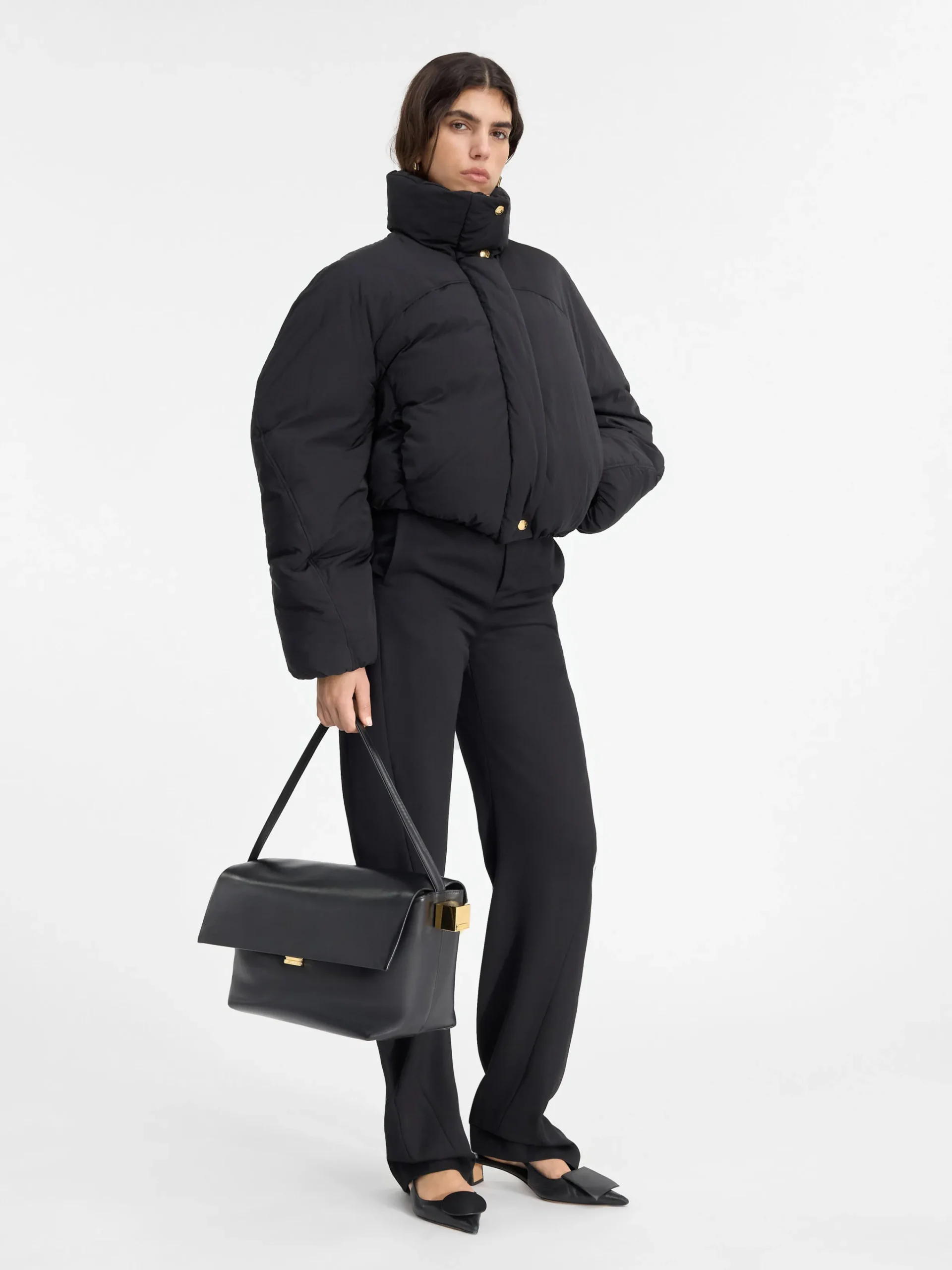 Discount Jacquemus Het Caraco cropped gewatteerde jasje Black