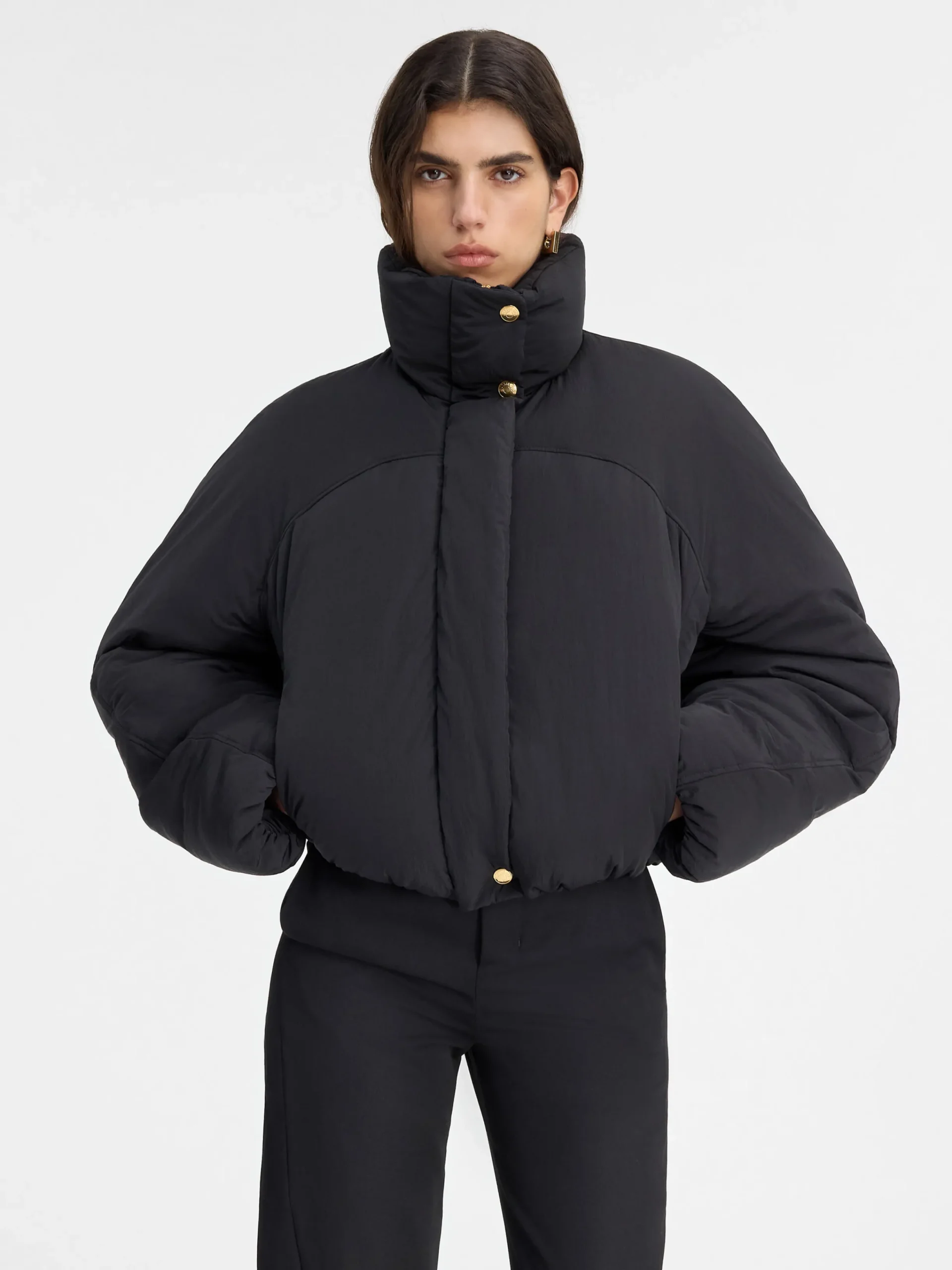 Discount Jacquemus Het Caraco cropped gewatteerde jasje Black