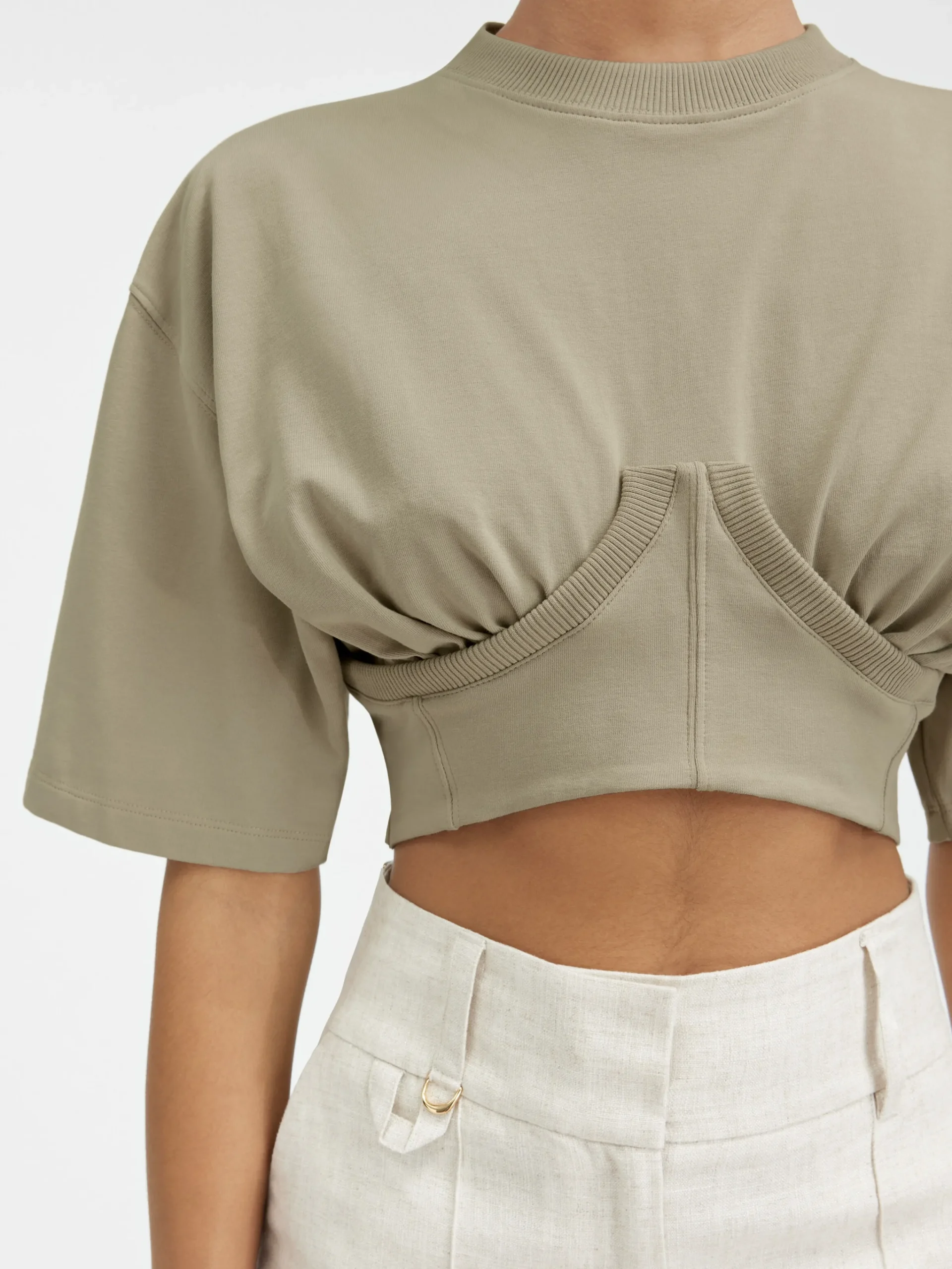 Clearance Jacquemus Het Caraco T-shirt LightKhaki