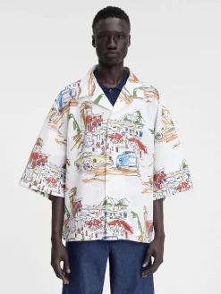 Fashion Jacquemus Het Casaco shirt PrintCapriCarsWhite