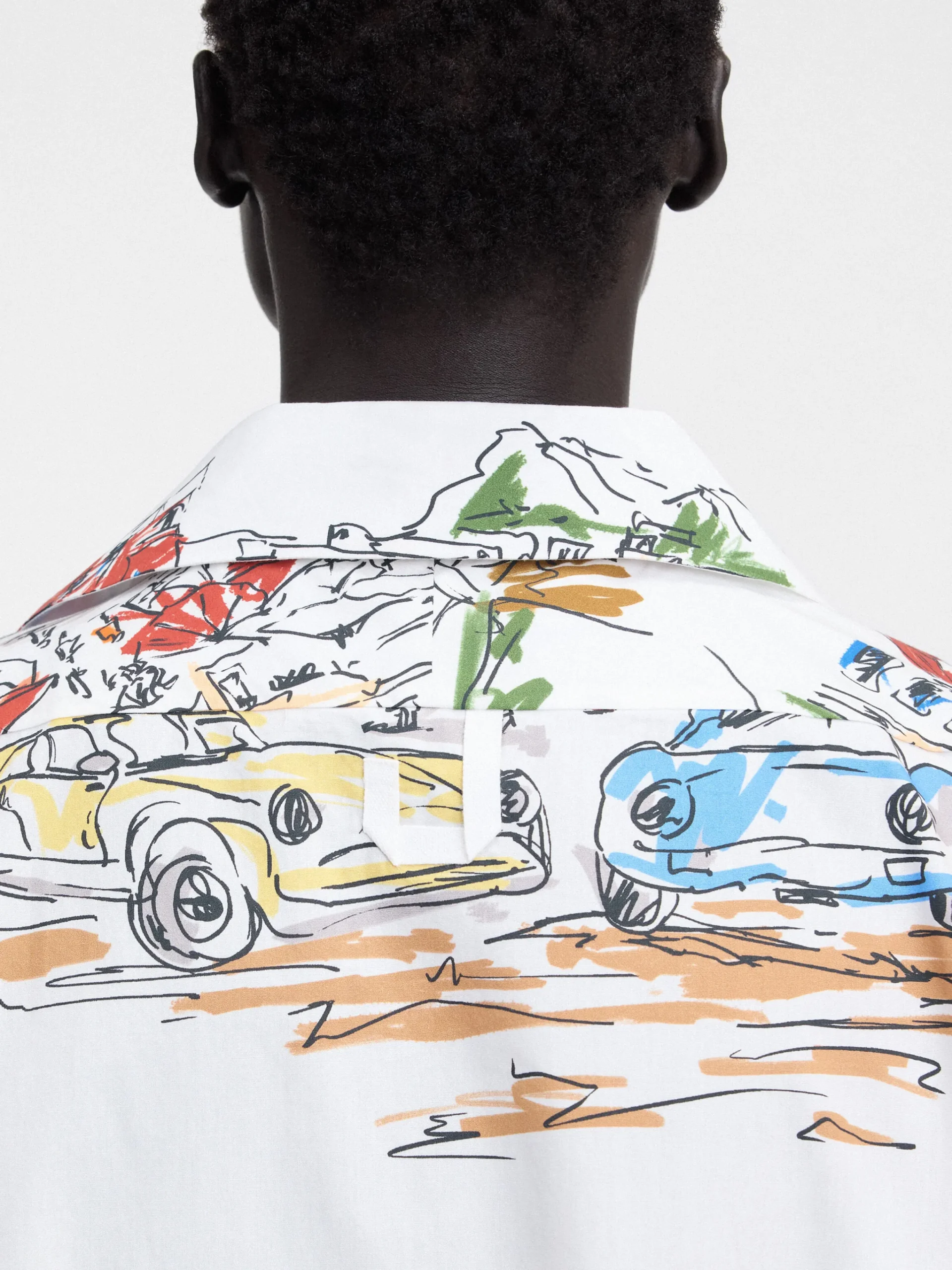 Fashion Jacquemus Het Casaco shirt PrintCapriCarsWhite