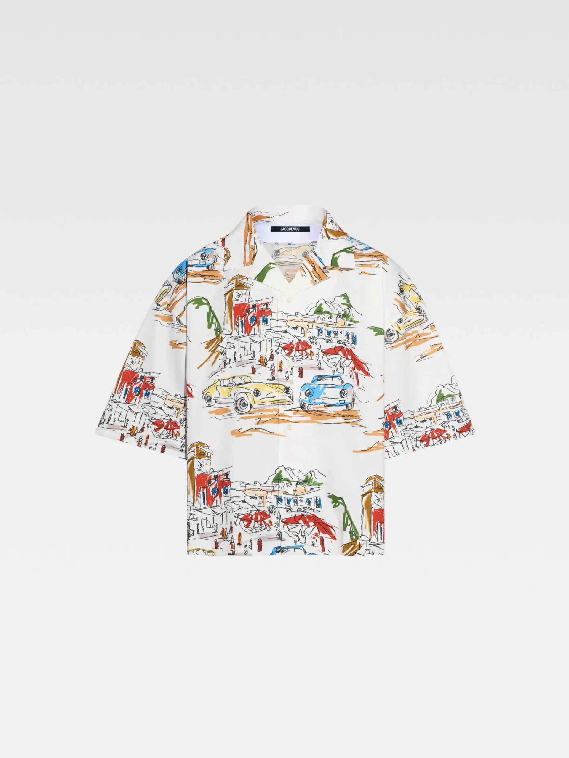 Fashion Jacquemus Het Casaco shirt PrintCapriCarsWhite