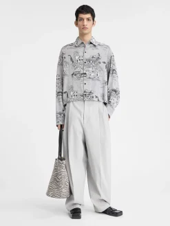 Online Jacquemus Het Corto shirt JacquardCapriCarsGrey