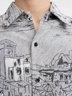 Online Jacquemus Het Corto shirt JacquardCapriCarsGrey