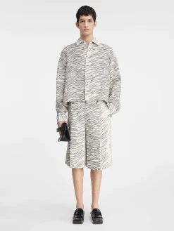 Online Jacquemus Het Corto shirt JacquardMottledZebraBlack