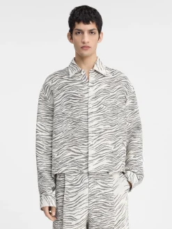 Online Jacquemus Het Corto shirt JacquardMottledZebraBlack