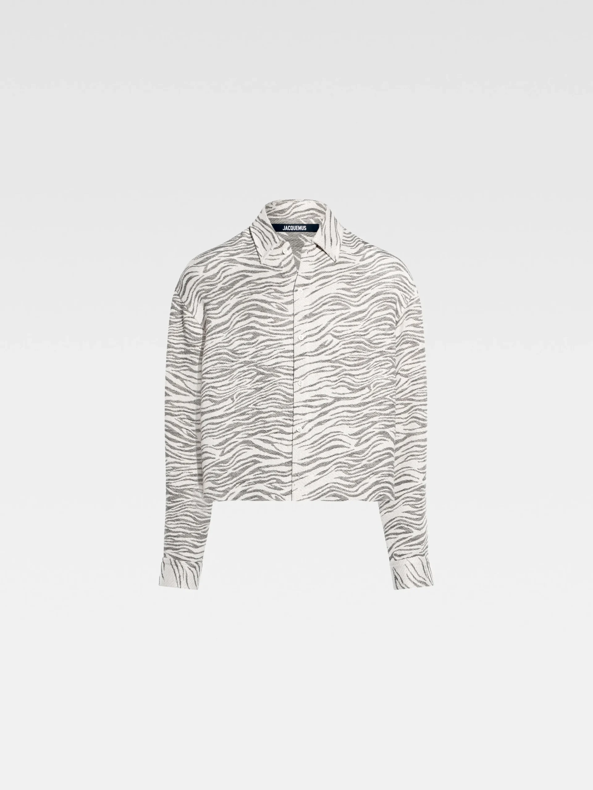 Online Jacquemus Het Corto shirt JacquardMottledZebraBlack
