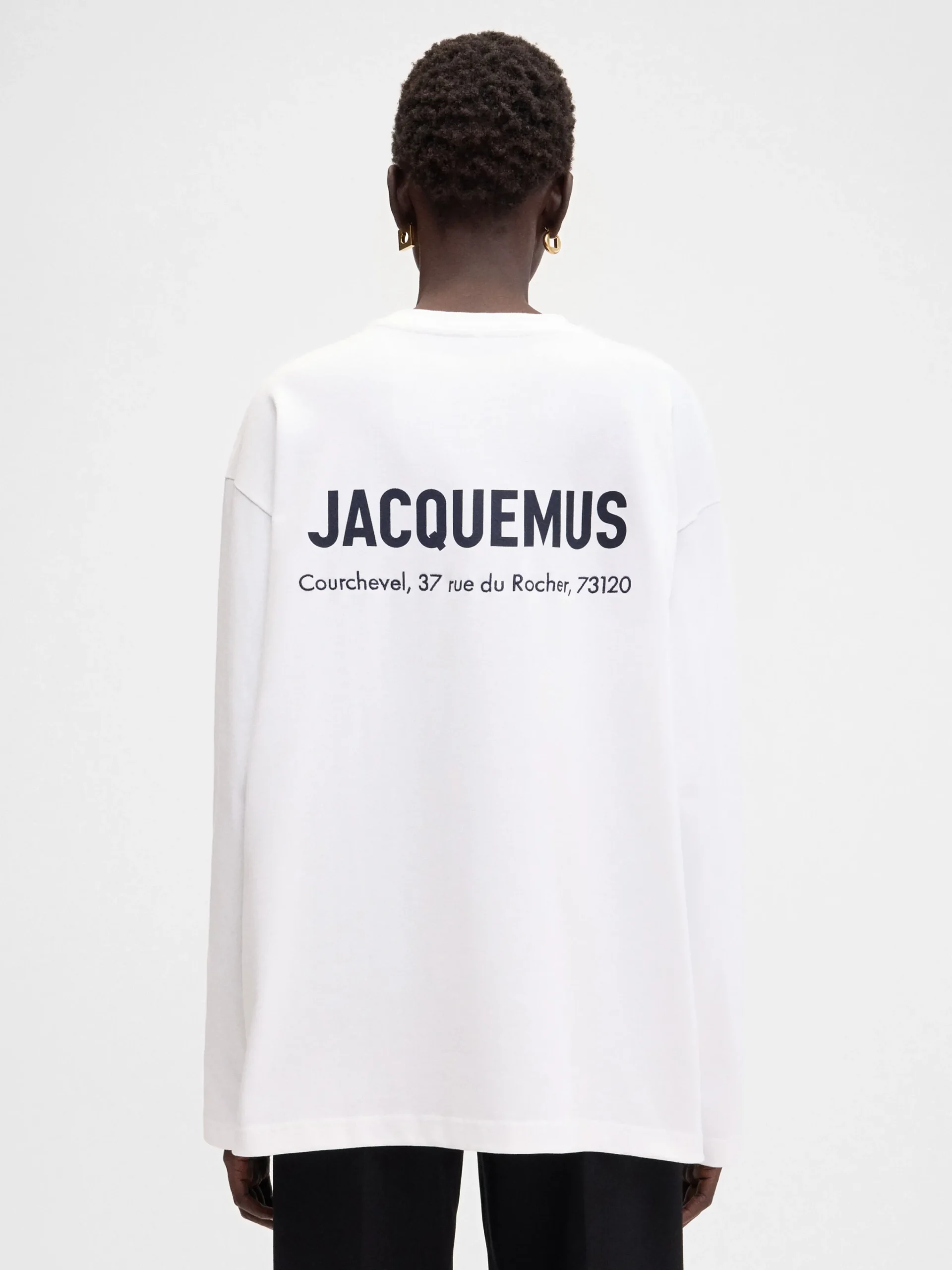 Discount Jacquemus Het Courchevel T-shirt met adres CourchevelWhite