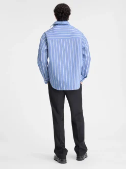 New Jacquemus Het Cuadro shirt JacquardBlue/White