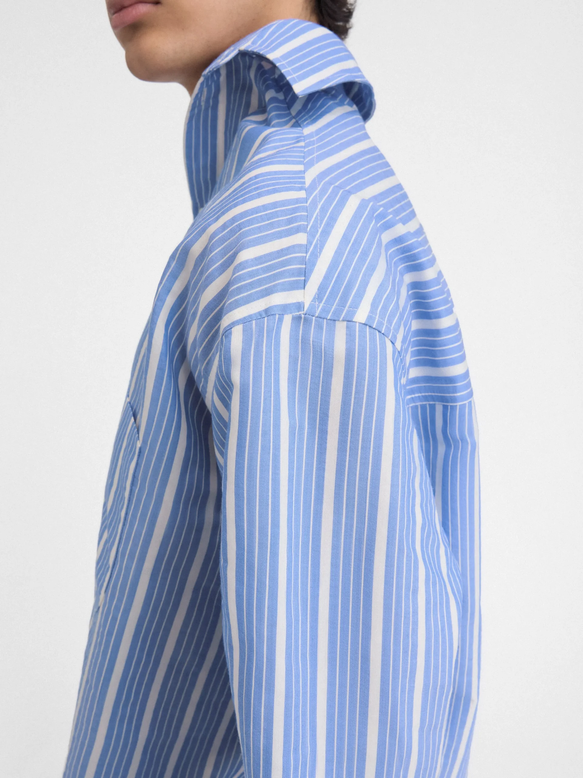 New Jacquemus Het Cuadro shirt JacquardBlue/White