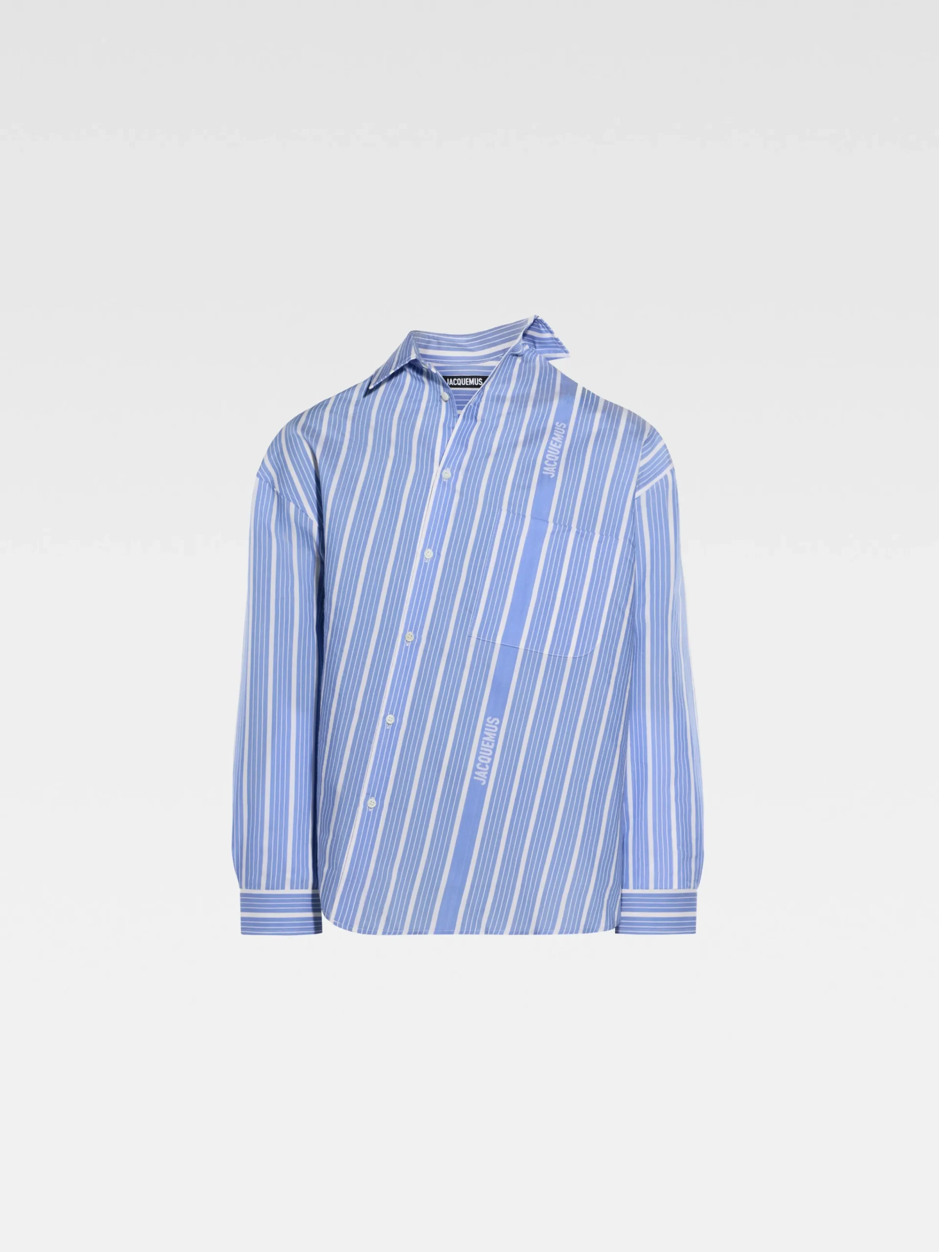 New Jacquemus Het Cuadro shirt JacquardBlue/White