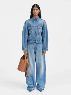 Online Jacquemus Het de-Nîmes denim jack Blue/Tabac